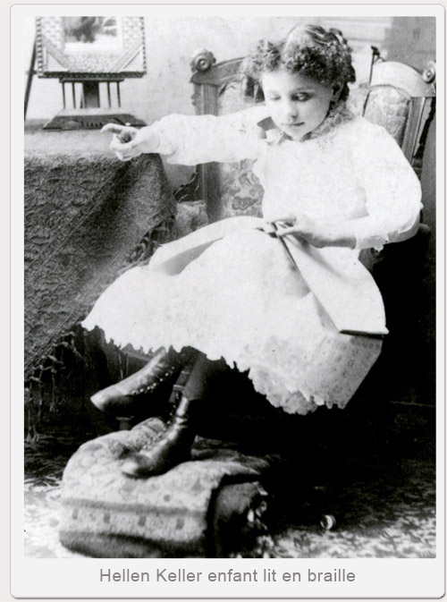 helen keller enfant assise