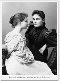 Helen Keller et Ann Sullivan face à face